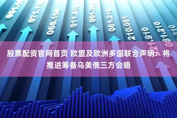 股票配资官网首页 欧盟及欧洲多国联合声明：将推进筹备乌美俄三方会晤